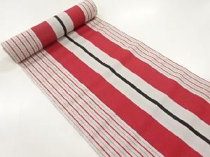 アンティーク　本場筑前博多縞模様織出し八寸帯地反物